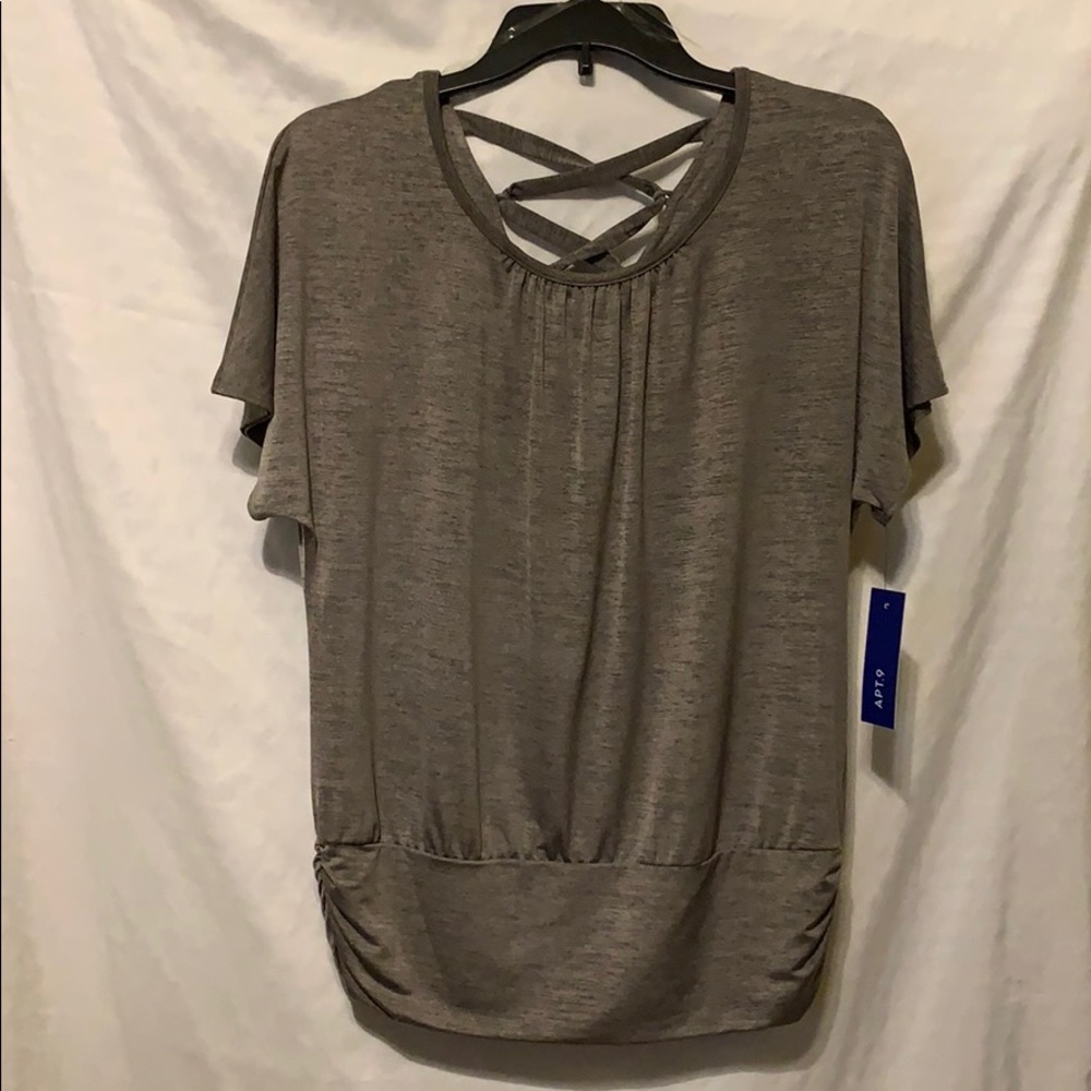 Apt 9 Short Sleeve Top, Champagne, Size Small